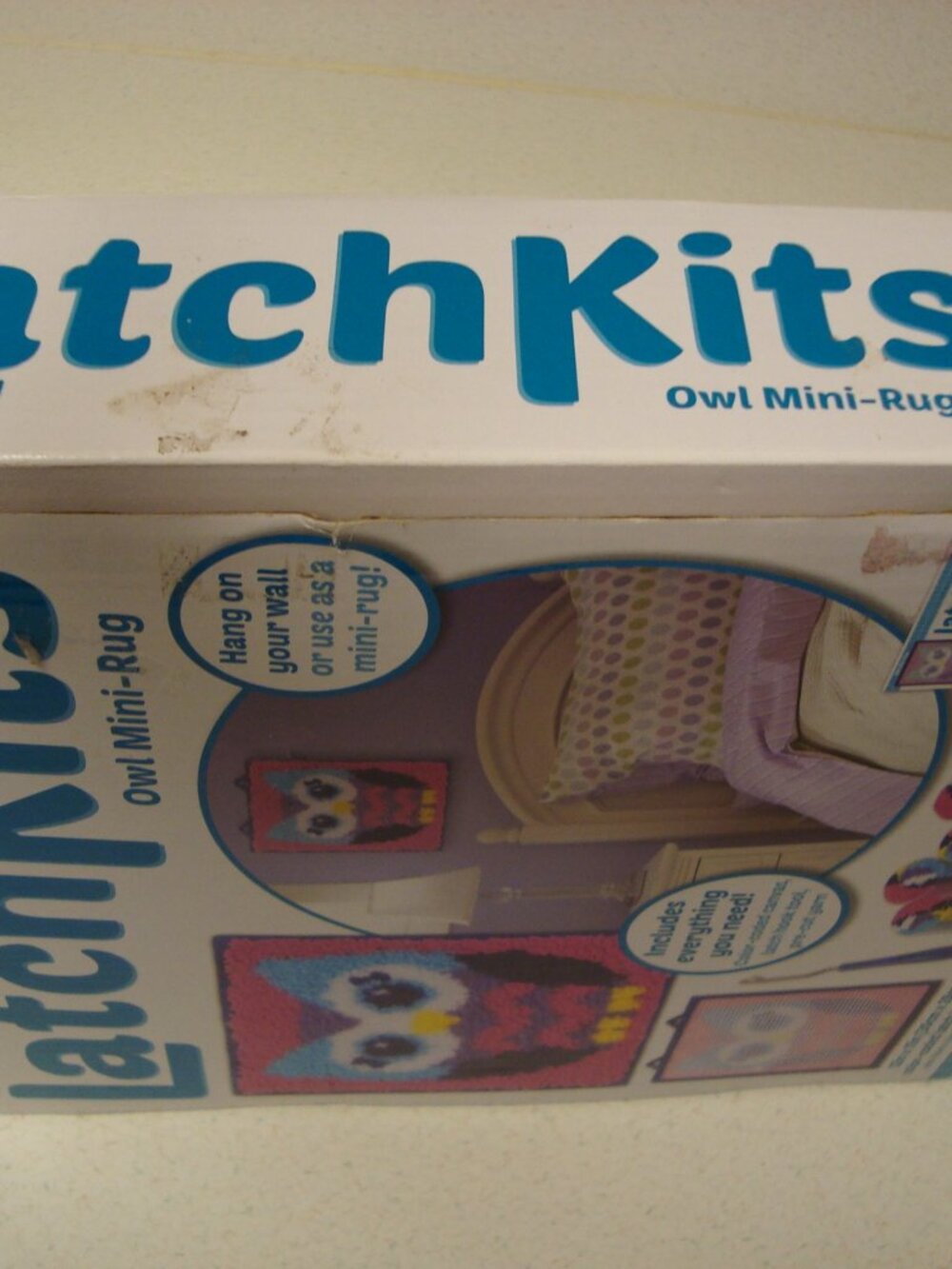 LatchKits- Owl Mini Rug Craft Kit - Picture 3 of 4
